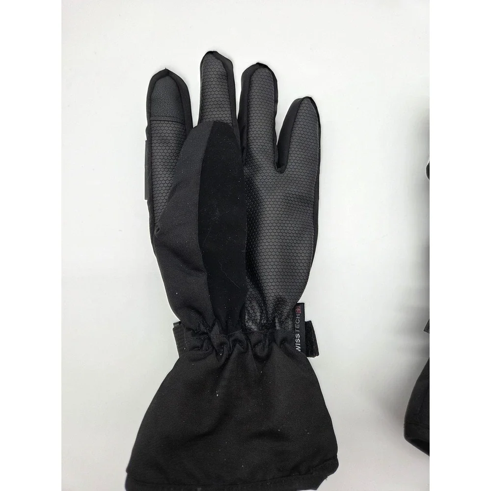 Swiss Tech Winter Gloves L Black Silver Womens 3M Thinsulate Ski Snow Techwear